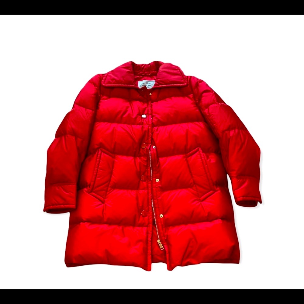 Prada red down jacket in excellent condition